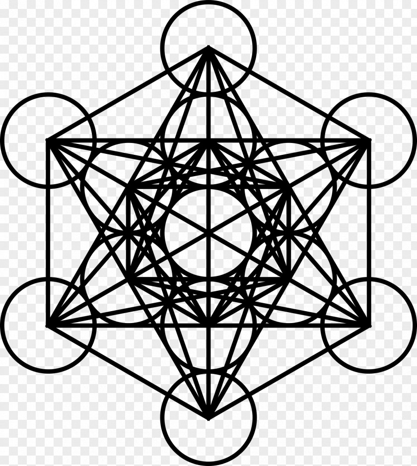 Cube Metatron's Overlapping Circles Grid Sacred Geometry PNG