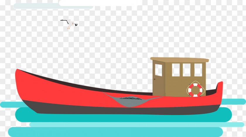 Red Boat Fishing Vessel Ship Clip Art PNG