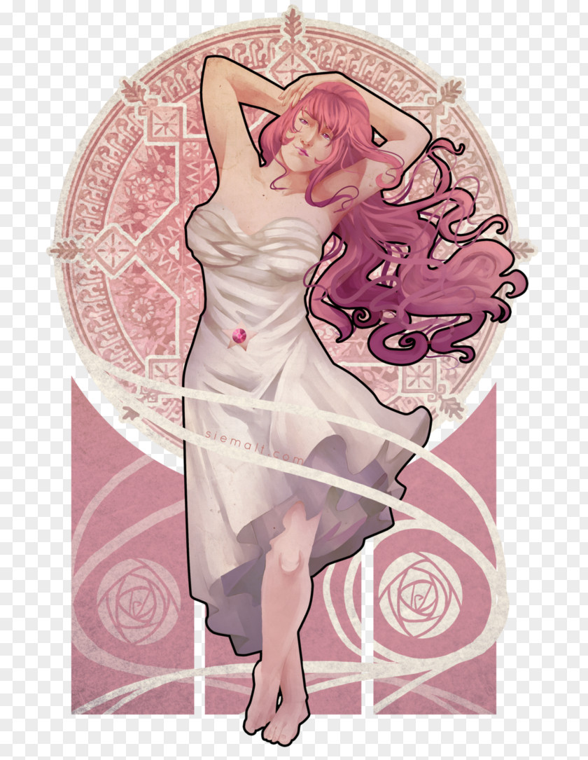 Rose Quartz Fashion Illustration PNG