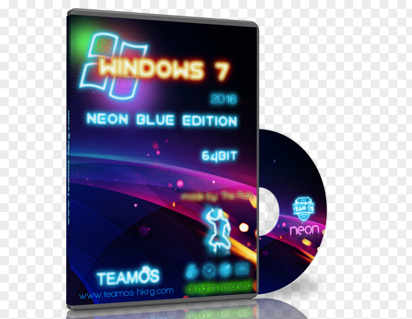 X Neon Windows 7 .NET Framework ISO Image Display Device PNG