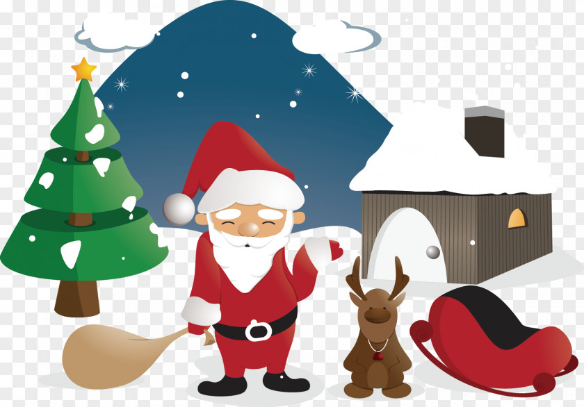 Creative Christmas Santa Claus Illustration PNG