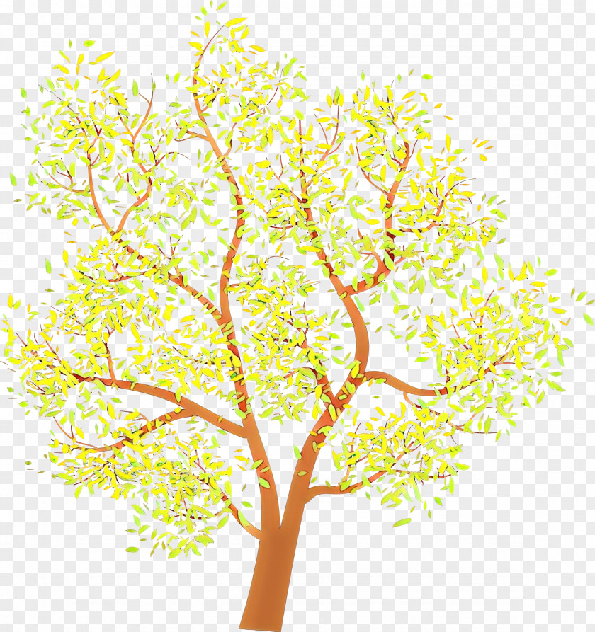 Flower Twig Yellow Tree Branch Plant Leaf PNG