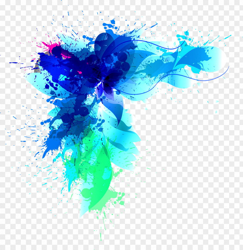 Paint Splash Blue Desktop Wallpaper PNG