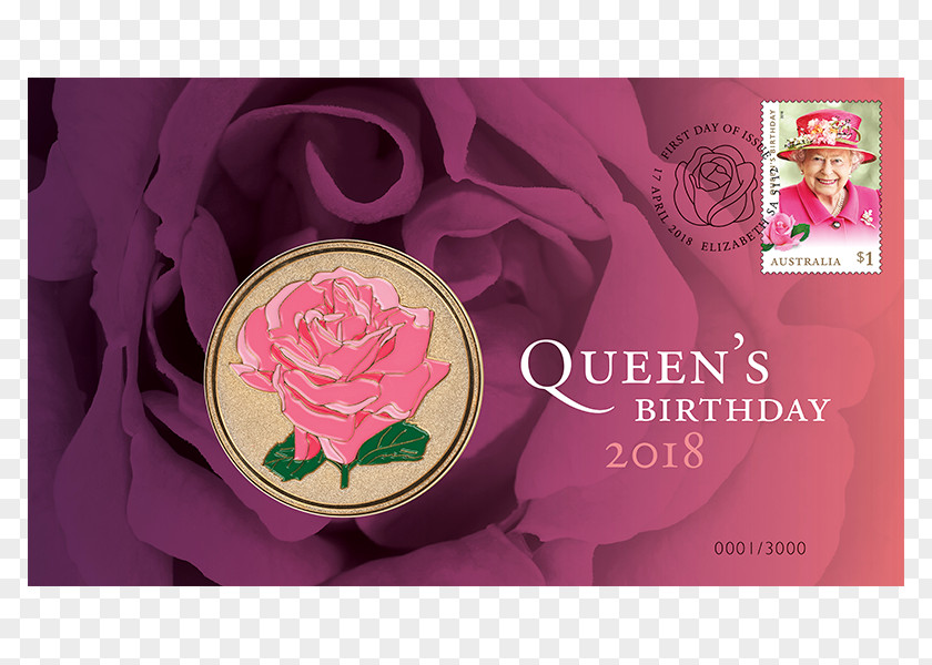 Press Passport Stamp Queen's Birthday 0 Perth Mint Garden Roses PNG