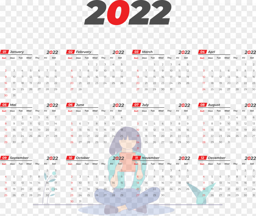 Printable 2022 Calendar 2022 Calendar Printable PNG