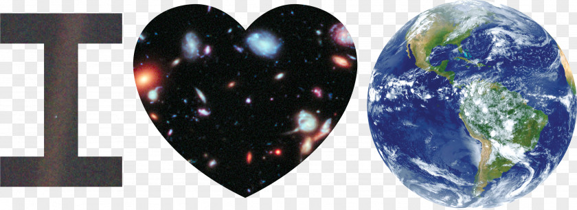 Earth Pale Blue Dot Heart Hubble Extreme Deep Field PNG