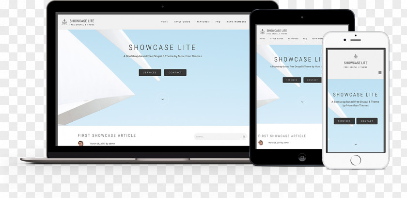 Showcase Responsive Web Design Bootstrap Drupal 8 Theme PNG