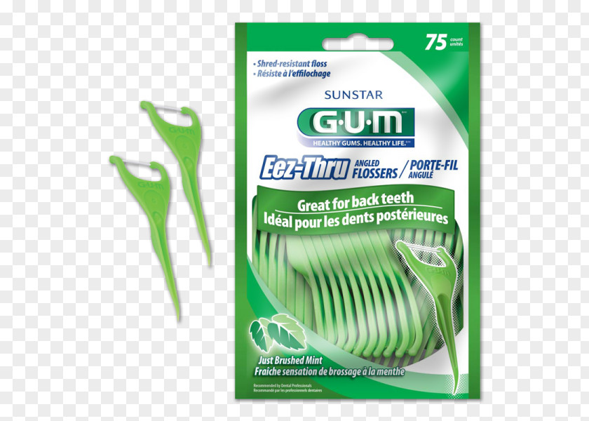Toothbrush Dental Floss Gums GUM Eez-Thru Angled Flossers PNG