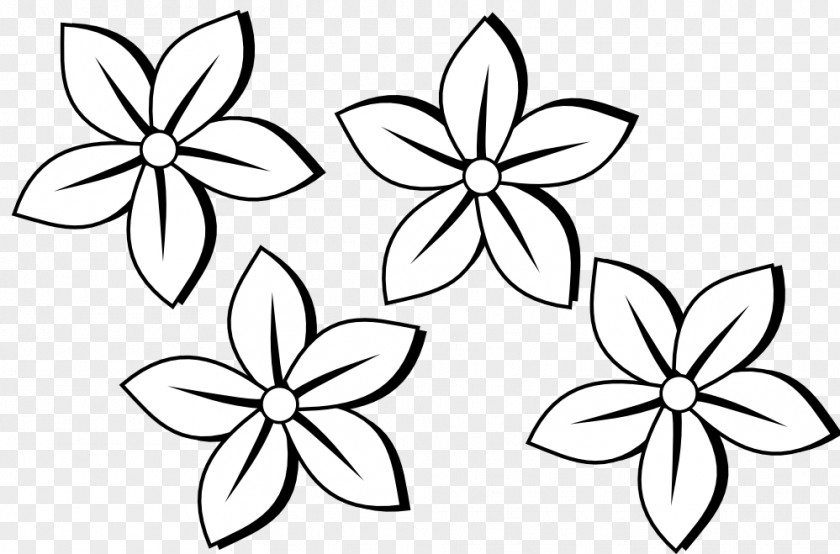 Simple Flowers Black And White Flower Clip Art PNG