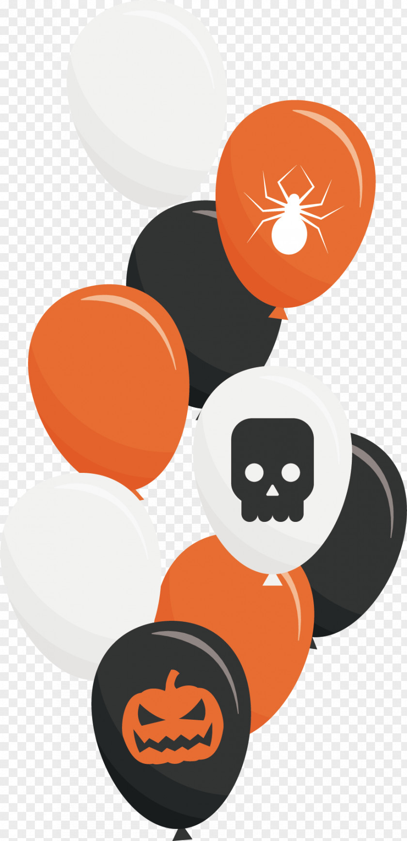 Vector Hand-painted Color Balloons Halloween Template Icon PNG