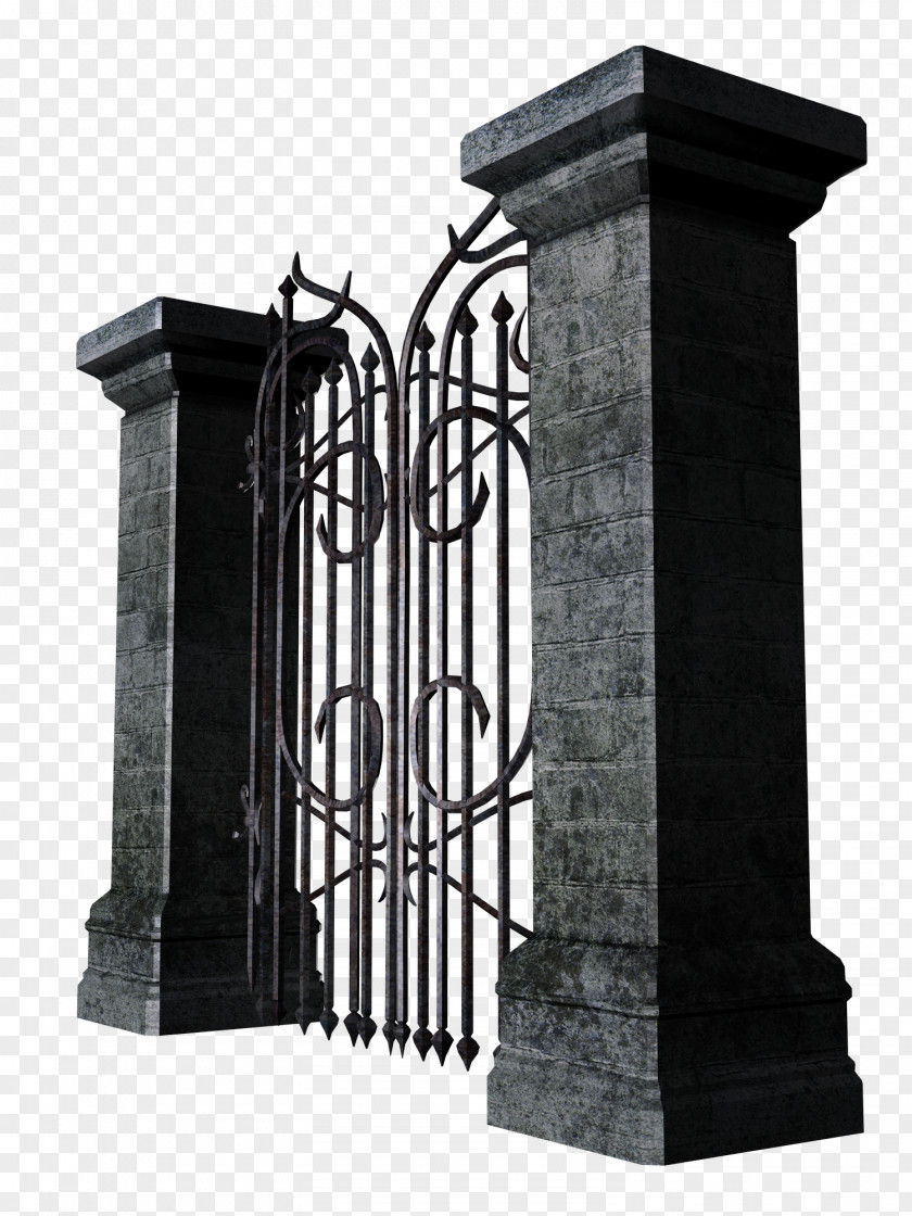 Gothic Iron Gate Fence Clip Art PNG