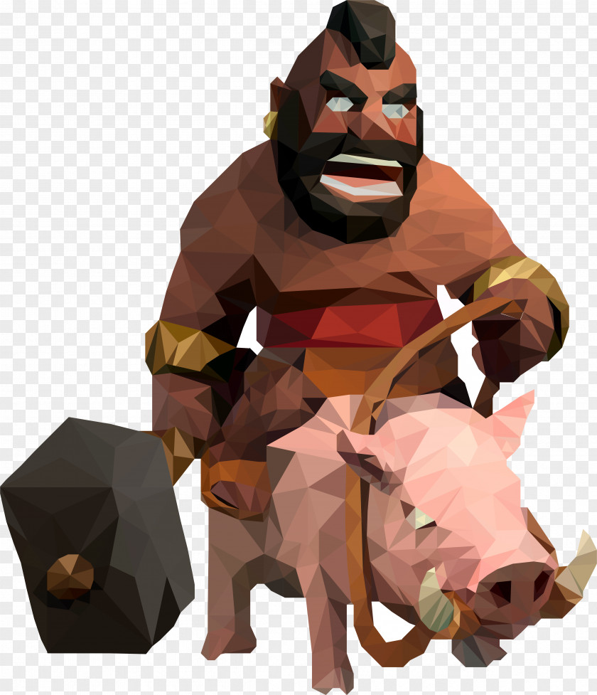 Low Poly Clash Of Clans Royale Golem Barbarian PNG
