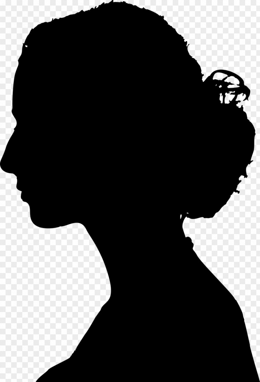 Black Hair Blackandwhite Woman PNG