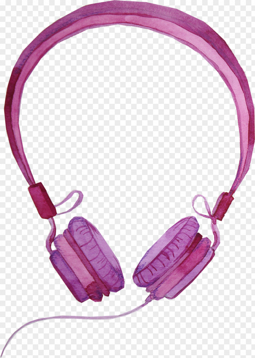 Purple Headphones Drawing Electronic Products PNG