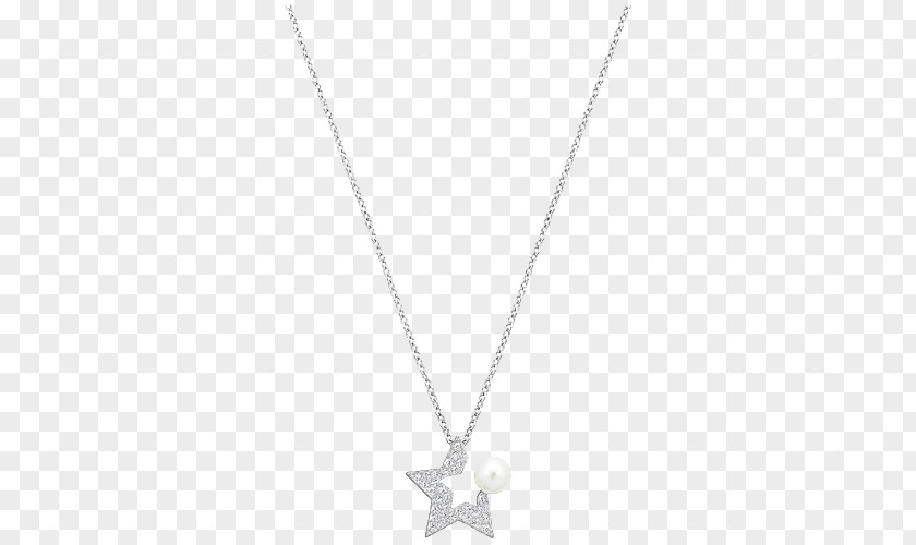 Swarovski Jewellery Women's White Gold Necklace Symmetry Black Angle Pattern PNG