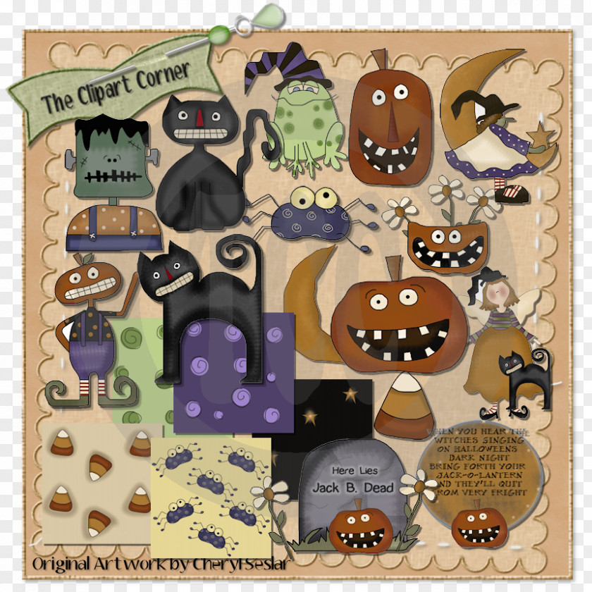 Halloween Theme Material Cartoon Animal Font PNG