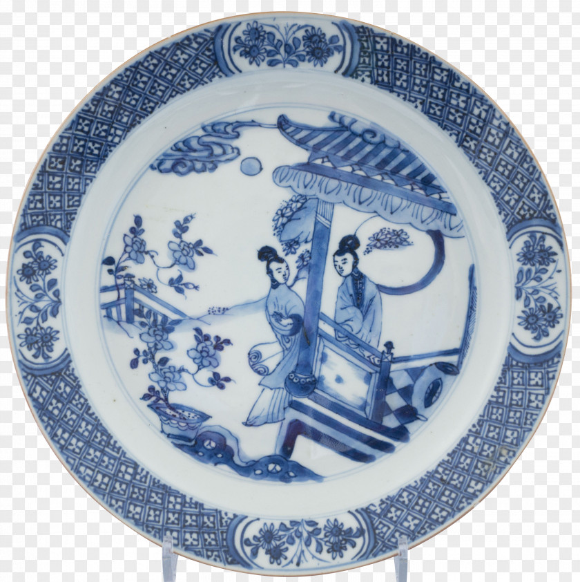 Plate Blue And White Pottery Ceramic Cobalt Porcelain PNG