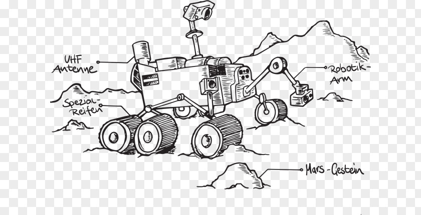 Space Rover Mars Sketch PNG