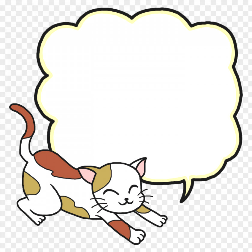 Whiskers Cat Cartoon Character Line PNG