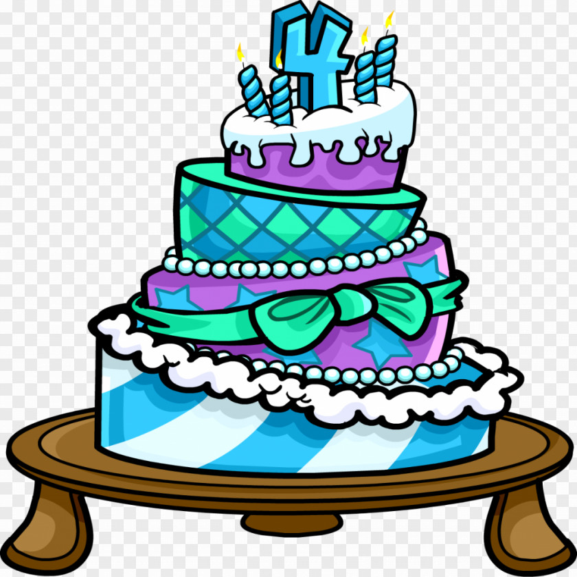 Cake Club Penguin Birthday Clip Art PNG