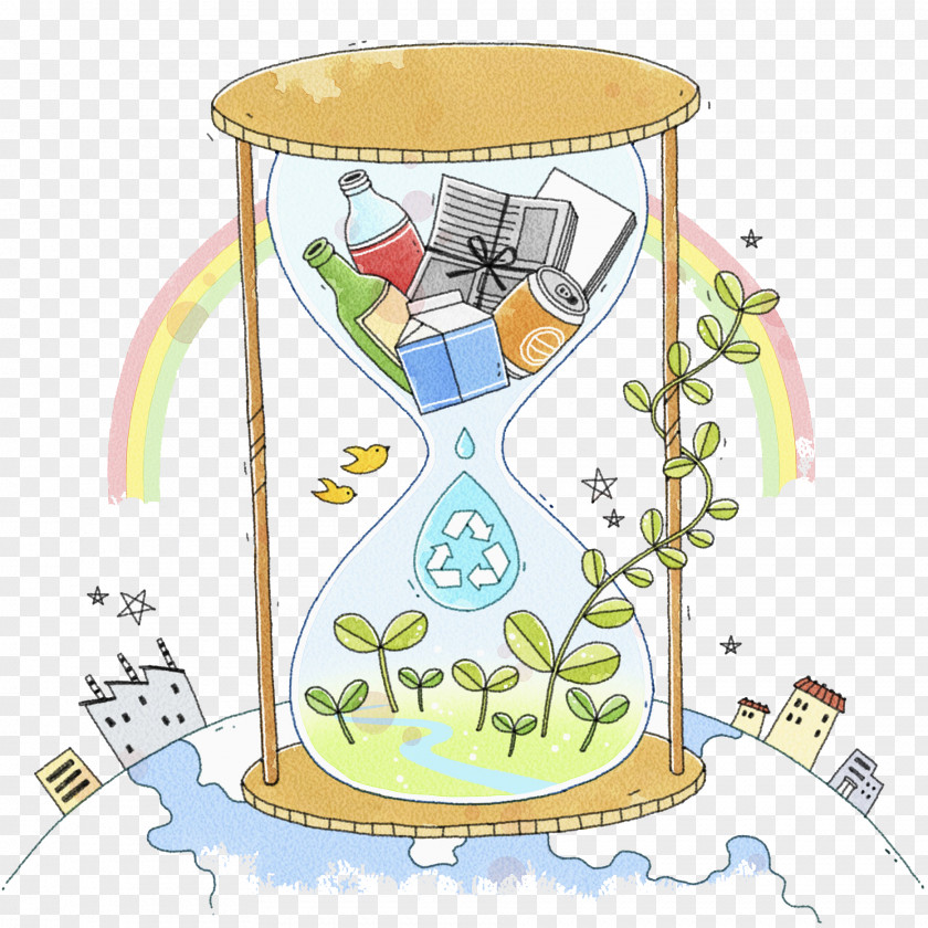 Cartoon Hourglass Illustration PNG