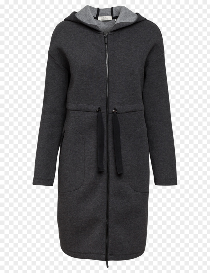 Dark Grey Overcoat Hood Jacket Textile PNG