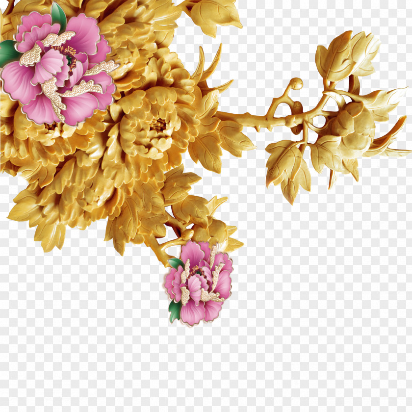 Peony Wall Fundal Mural PNG