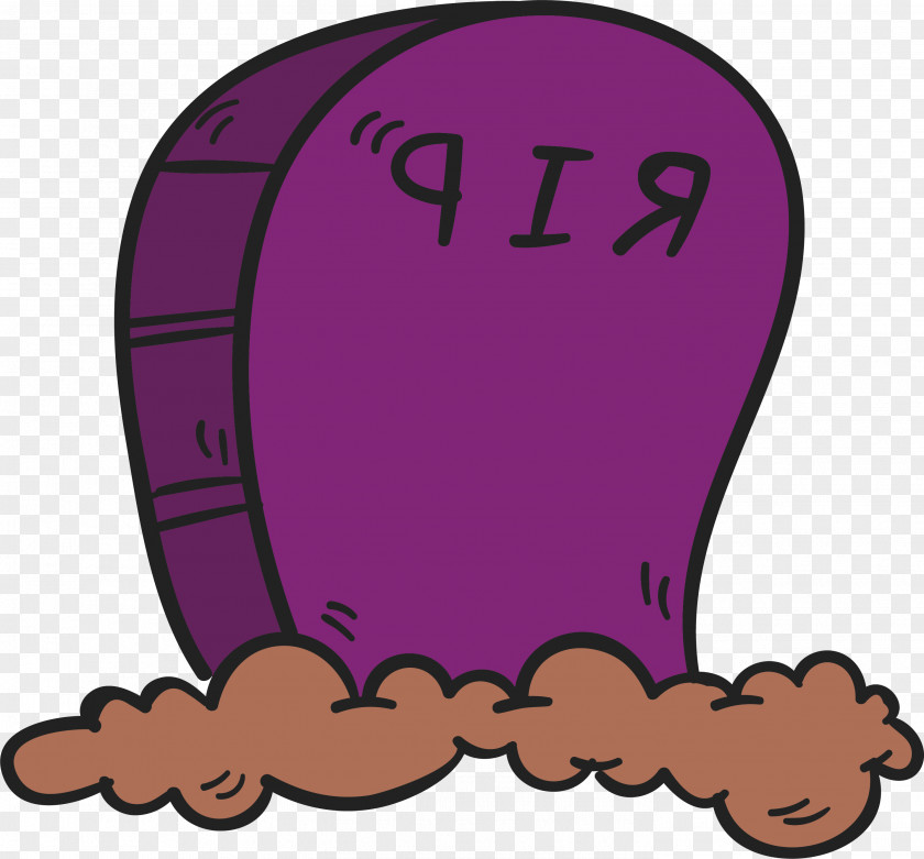 Purple Cartoon Cemetery Grave PNG