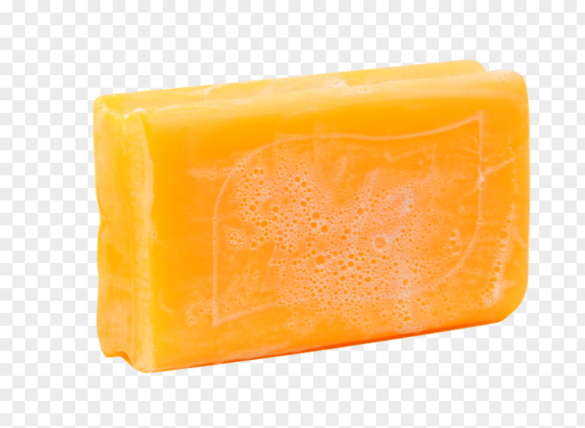 Yellow Soap With Foam Laundry PNG