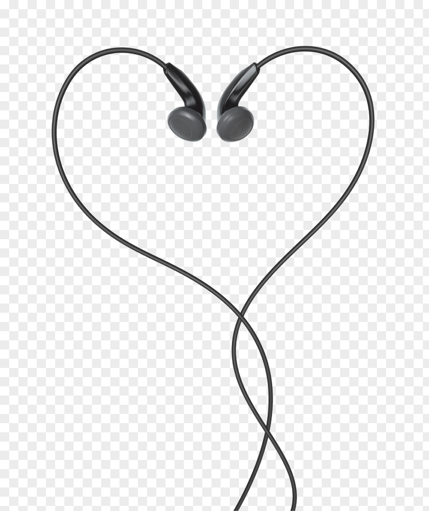 Black Headphones Apple Earbuds Heart Clip Art PNG