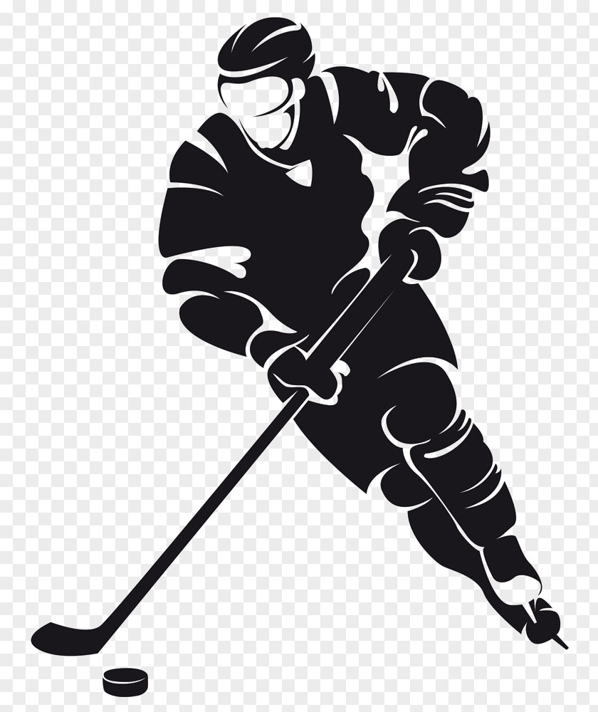 Cartoon Hockey Player Wall Decal Ice Sticker PNG