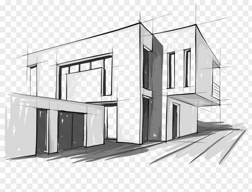 Design Modern Architecture Architectural Drawing Sketch PNG