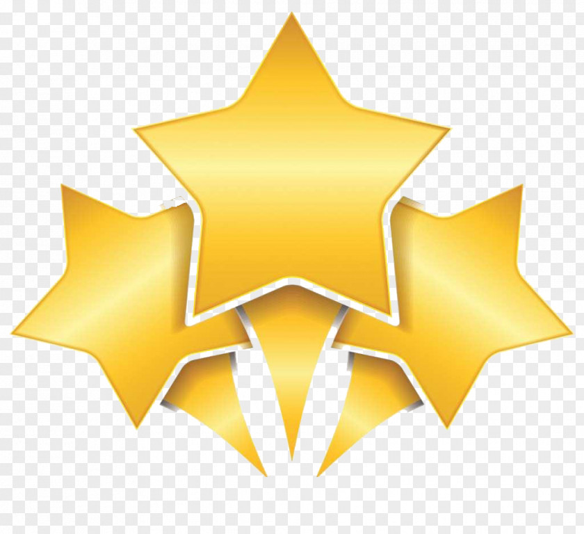 Golden Three Five Stars Star Symbol Clip Art PNG