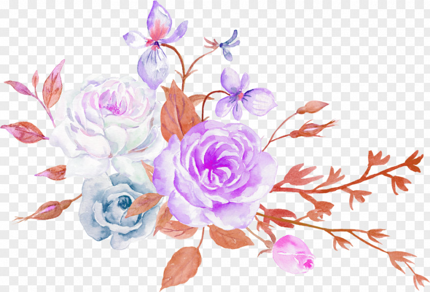 Watercolor Flowers Rose Flower Aesthetics Floral Design PNG