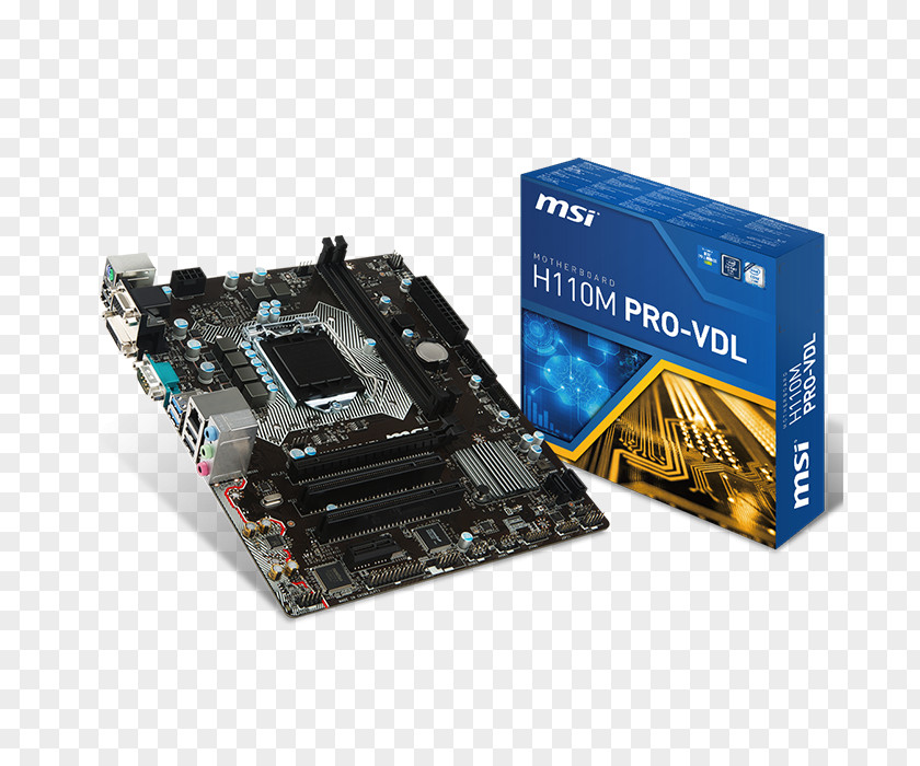 Intel Motherboard LGA 1151 MicroATX MSI H110M PRO-VDL PNG