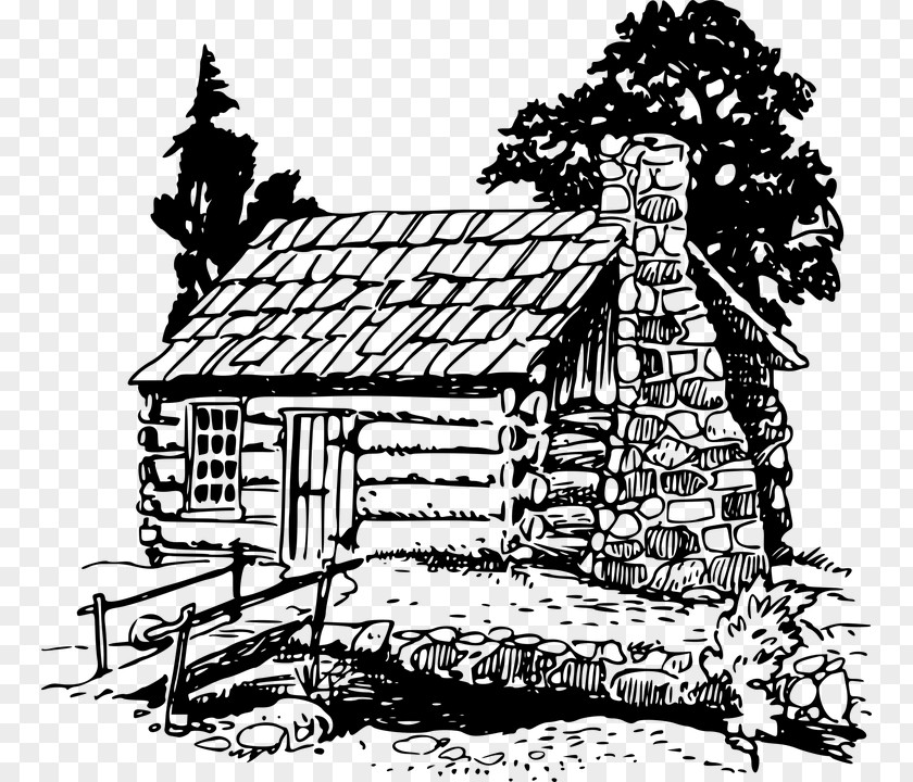 Log Cabin Drawing Coloring Book Adult PNG