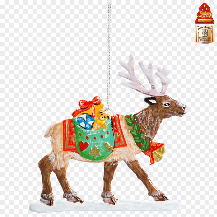 Hand Painted Cook Reindeer Christmas Ornament Day Tree Käthe Wohlfahrt PNG