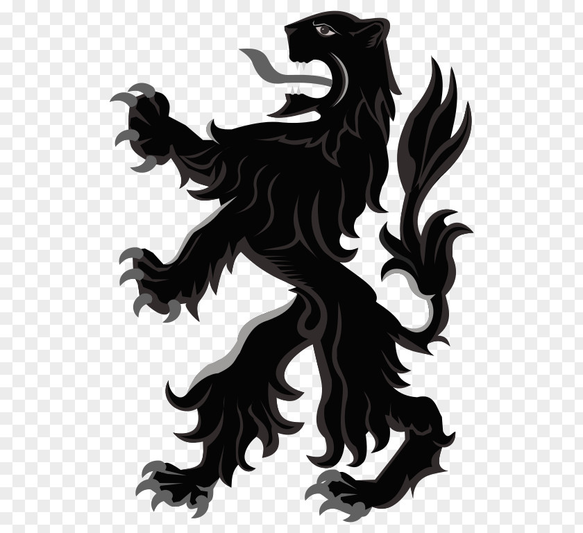 Lion Winged Coat Of Arms Black Leopard PNG
