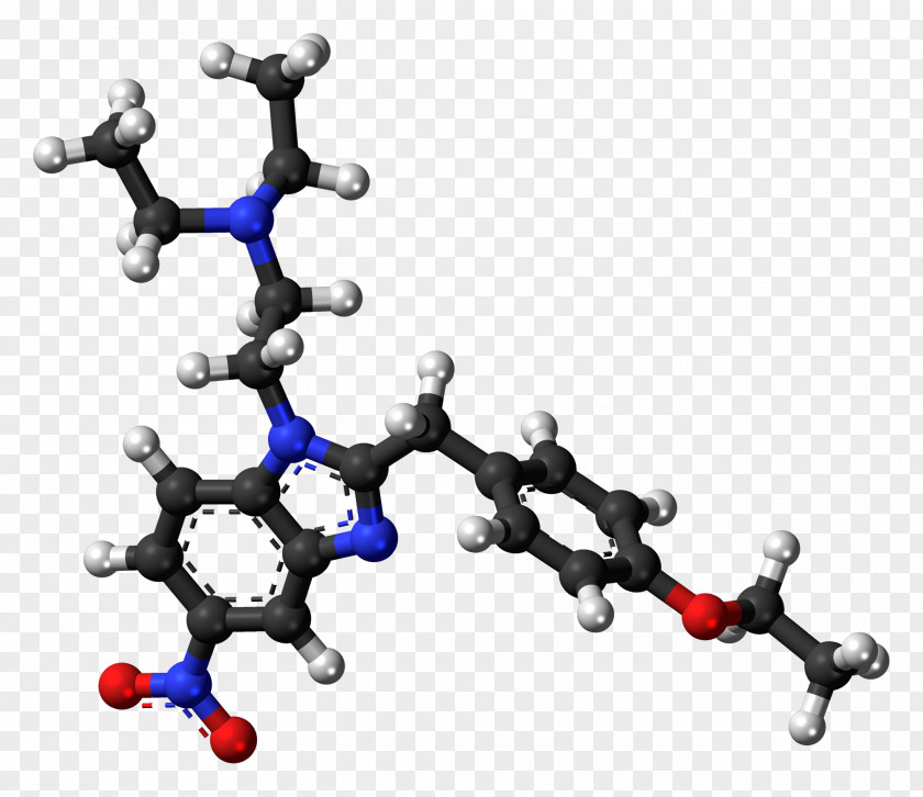 3d Ball Molecule Etonitazene Analgesic Pharmaceutical Drug PNG