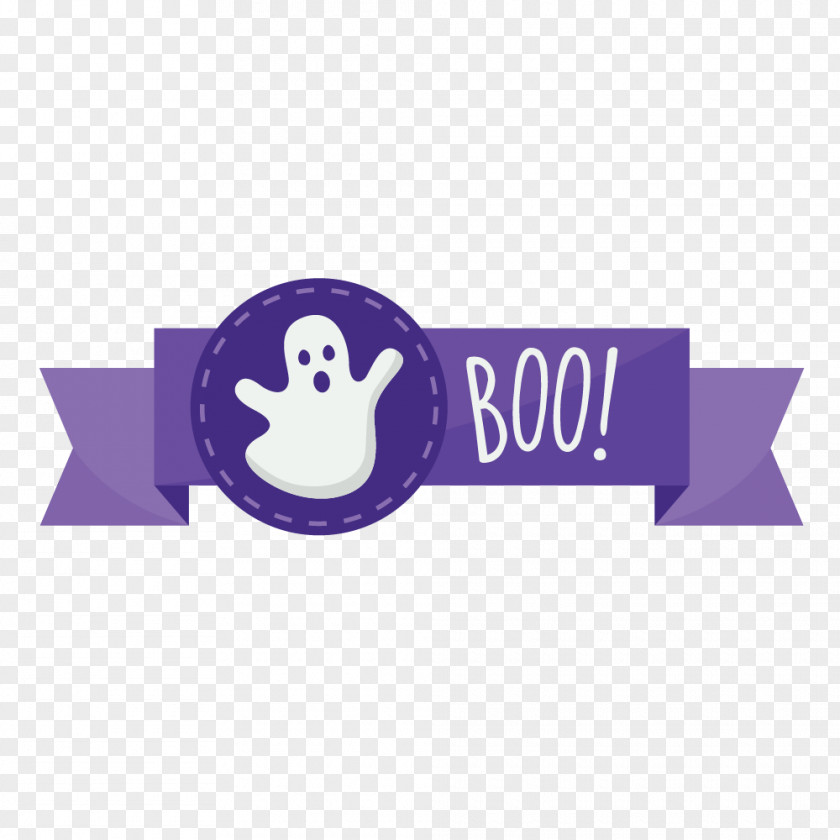 Purple Ribbon Halloween Tag PNG