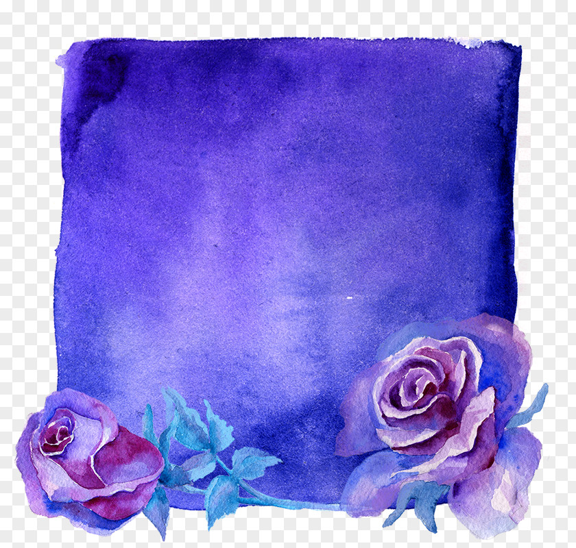 Rose Background Box Ink Watercolor Painting Block Computer File PNG