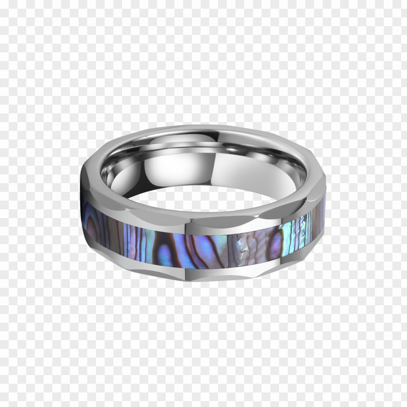 Abalone Shell Wedding Ring Inlay Amethyst Platinum PNG