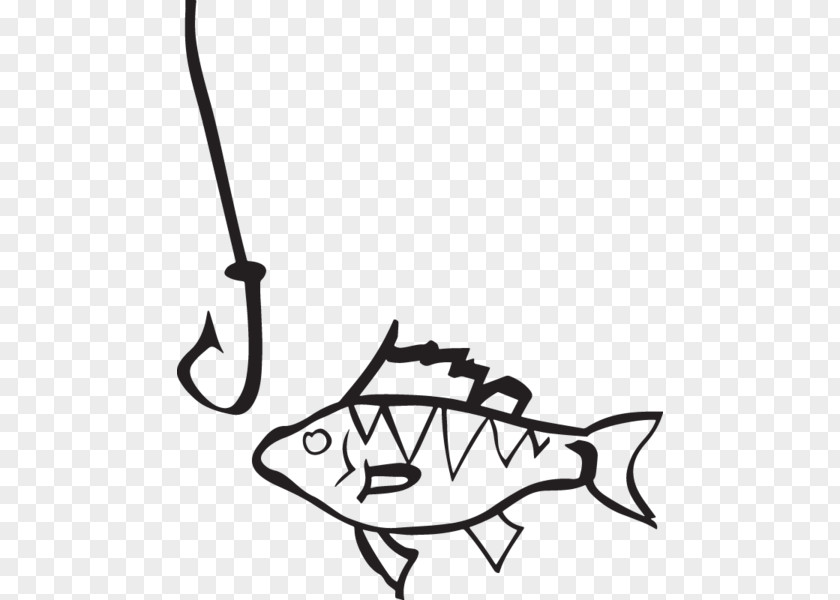 Blackandwhite Coloring Book Fishing Cartoon PNG