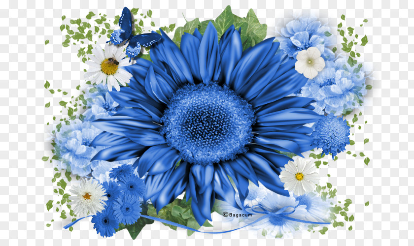 Creative Daffodils Flower Blue PNG