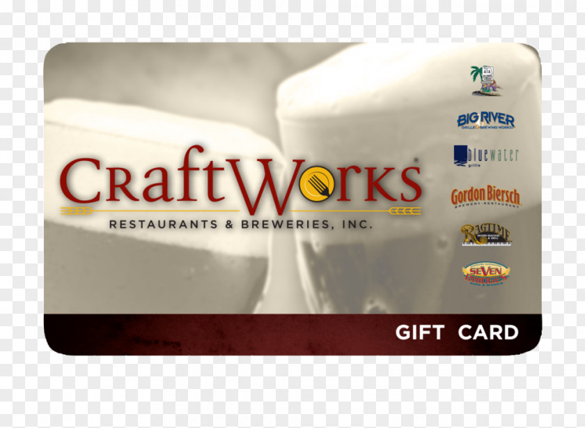 Gift Gordon Biersch Brewing Company CraftWorks Restaurants & Breweries Card Brand PNG
