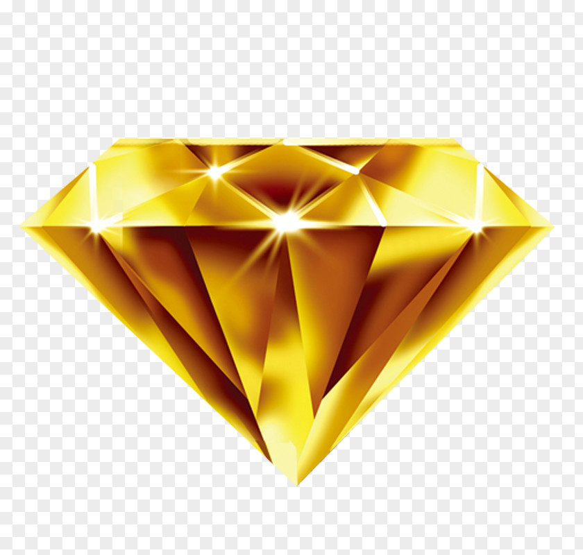 Yellow Diamond Designer Gold PNG