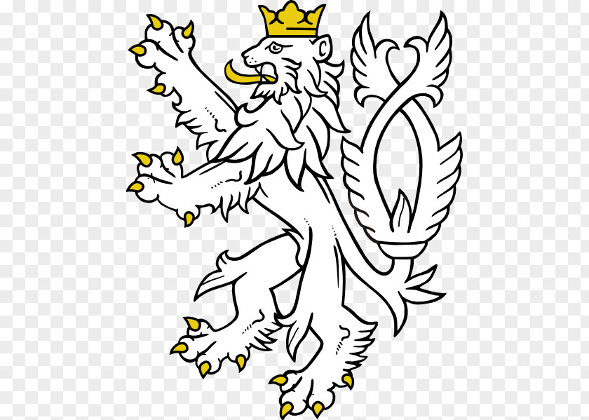 Lion Line Drawing Coat Of Arms The Czech Republic Heraldry PNG