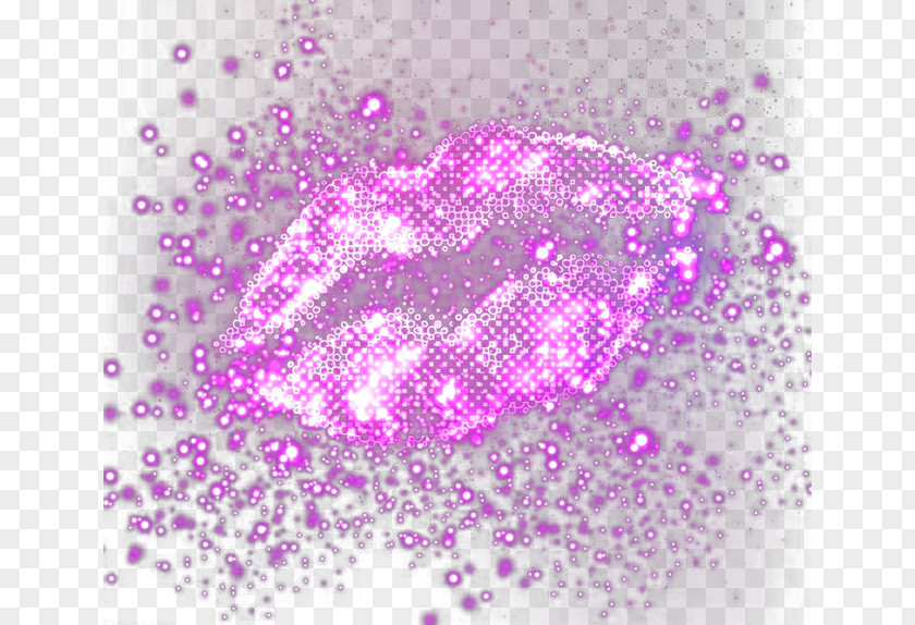 Lipstick Glitter Petal Pattern PNG