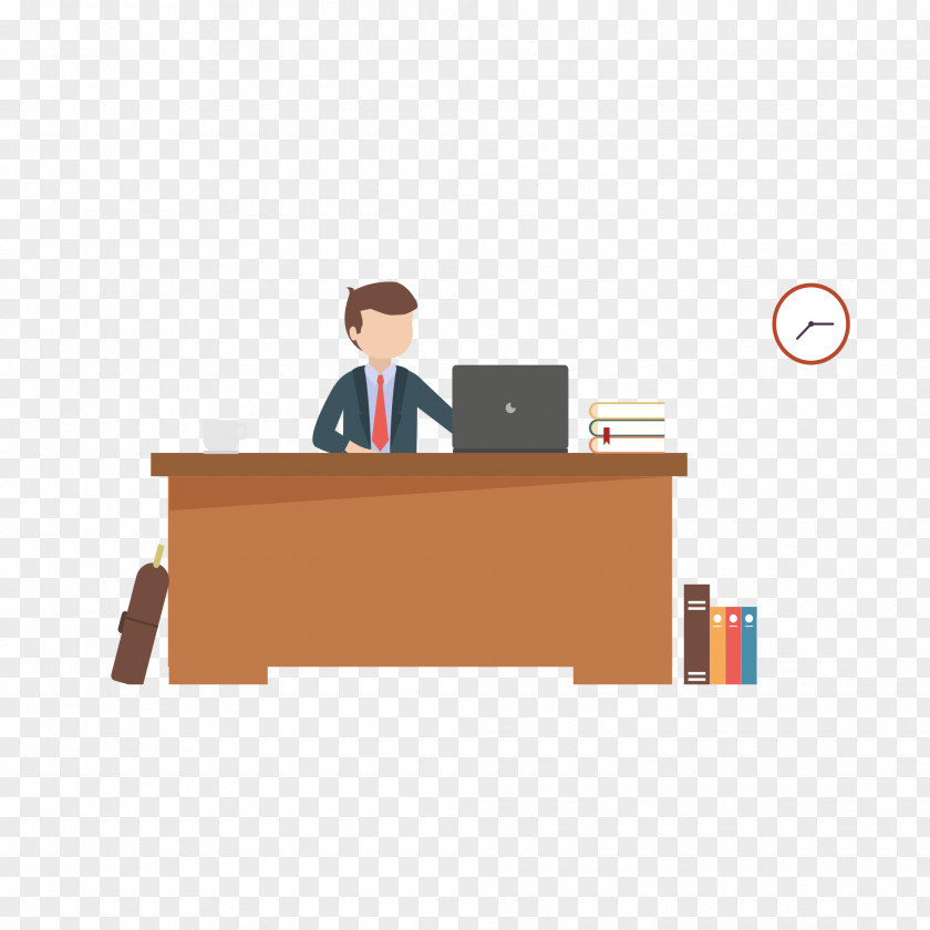 At Work Desk Design Infographic Business Illustration PNG