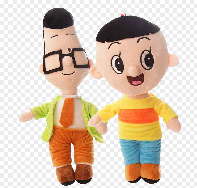 Big Head Son And Little Father Dolls Cartoon Plush Stuffed Toy Doll PNG